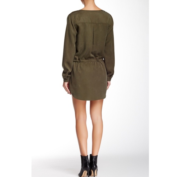 Michael Stars Shirt Dress XS Green Long Sleeve - Picture 2 of 13